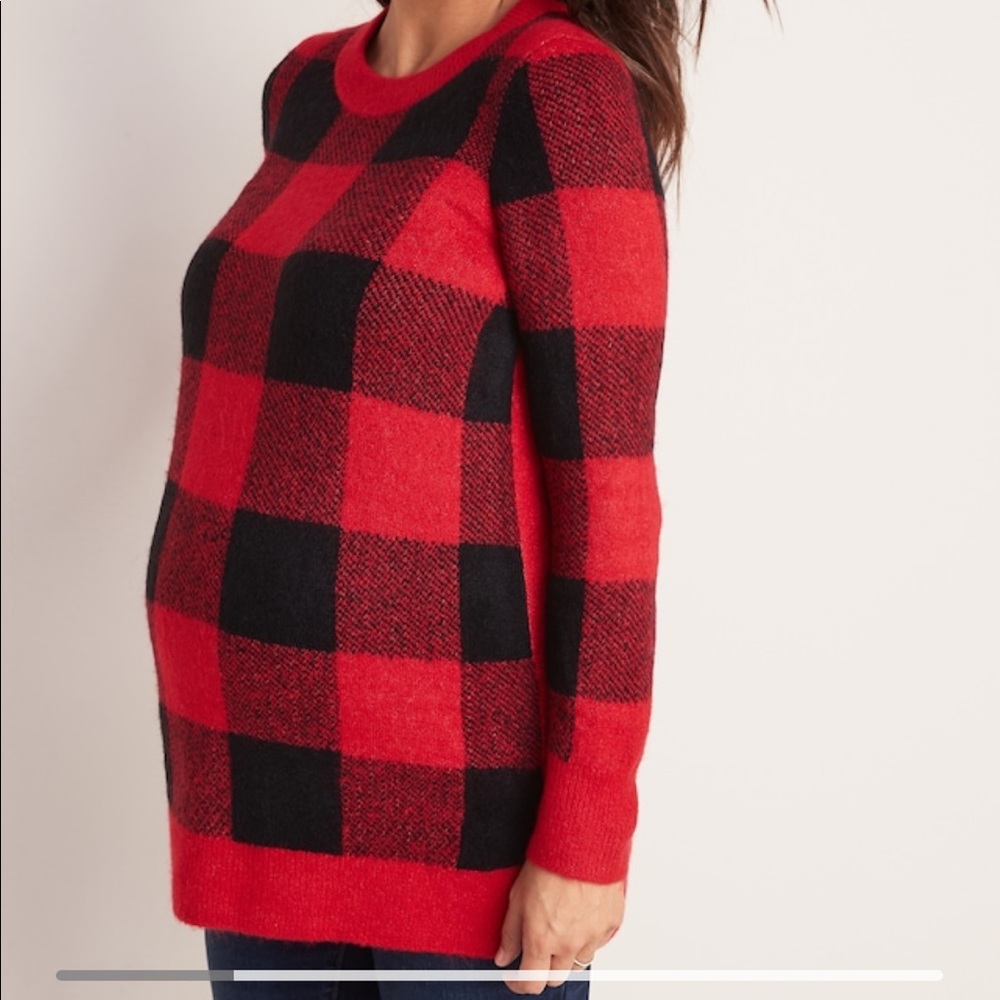 Buffalo plaid Maternity Tunic Sweater, NWT, small